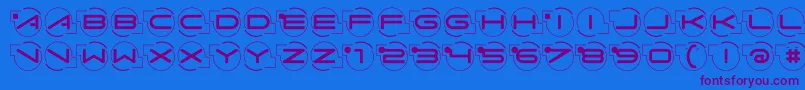 Abcarifond-Schriftart – Violette Schriften auf blauem Hintergrund