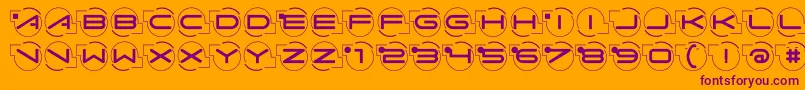 Abcarifond-Schriftart – Violette Schriften auf orangefarbenem Hintergrund