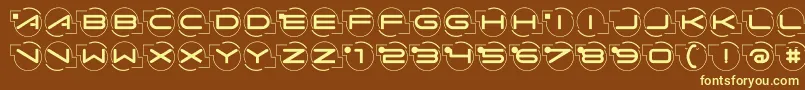 Abcarifond-fontti – keltaiset fontit ruskealla taustalla