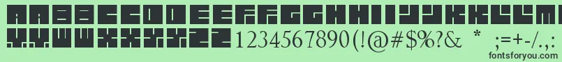 LettresCarrРІes Font – Black Fonts on Green Background