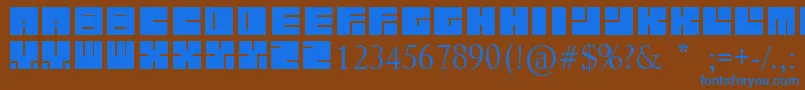 LettresCarrРІes Font – Blue Fonts on Brown Background