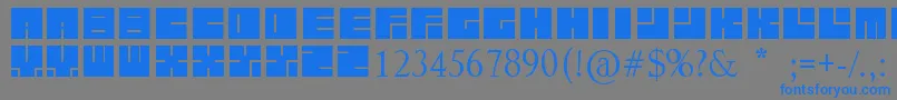 LettresCarrРІes Font – Blue Fonts on Gray Background