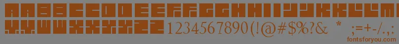 LettresCarrРІes Font – Brown Fonts on Gray Background