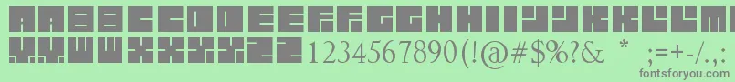 LettresCarrРІes Font – Gray Fonts on Green Background