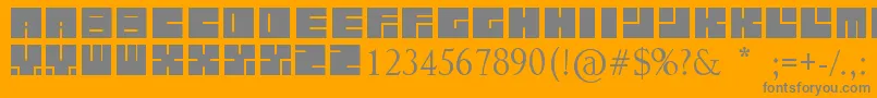 LettresCarrРІes-Schriftart – Graue Schriften auf orangefarbenem Hintergrund