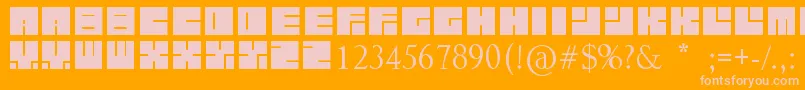 LettresCarrРІes Font – Pink Fonts on Orange Background