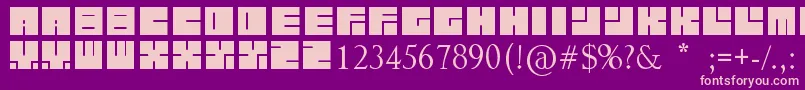 LettresCarrРІes Font – Pink Fonts on Purple Background