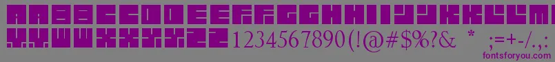 フォントLettresCarrРІes – 紫色のフォント、灰色の背景