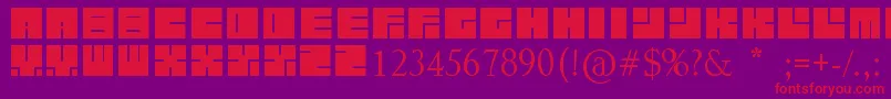 LettresCarrРІes Font – Red Fonts on Purple Background