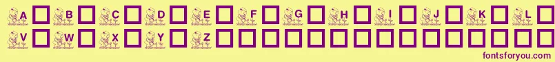 KrGardenForSue Font – Purple Fonts on Yellow Background