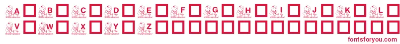 KrGardenForSue Font – Red Fonts on White Background