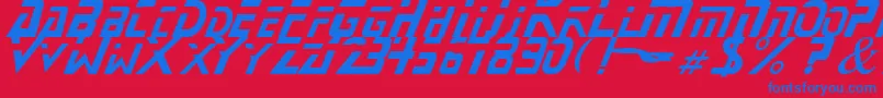 StarNext Font – Blue Fonts on Red Background
