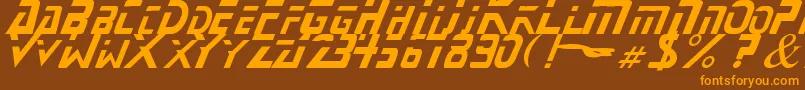 Czcionka StarNext – pomarańczowe czcionki na brązowym tle
