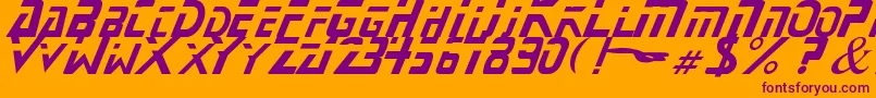 StarNext-Schriftart – Violette Schriften auf orangefarbenem Hintergrund