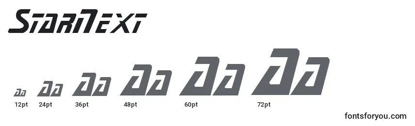 StarNext Font Sizes
