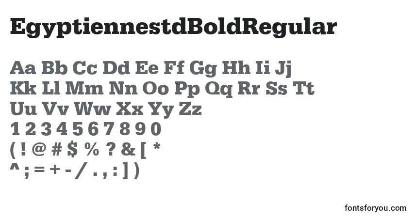 A fonte EgyptiennestdBoldRegular – alfabeto, números, caracteres especiais
