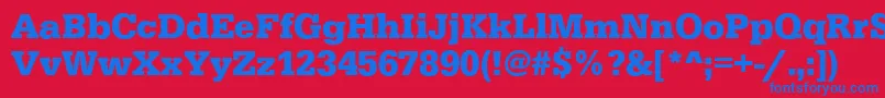 フォントEgyptiennestdBoldRegular – 赤い背景に青い文字