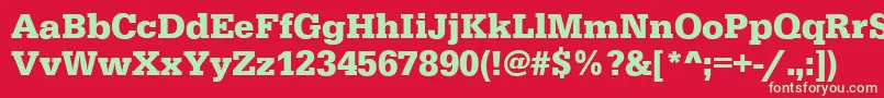 フォントEgyptiennestdBoldRegular – 赤い背景に緑の文字