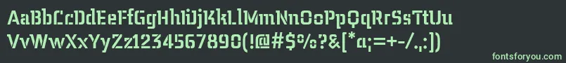 MidnightKernboyStencil-Schriftart – Grüne Schriften auf schwarzem Hintergrund