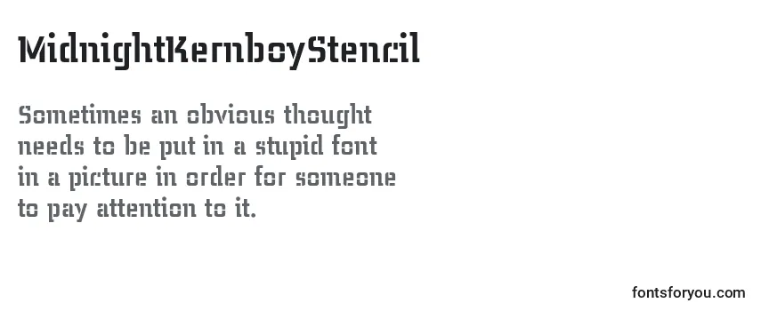 Review of the MidnightKernboyStencil (95944) Font