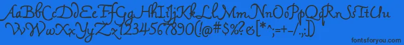 MamaScript Font – Black Fonts on Blue Background