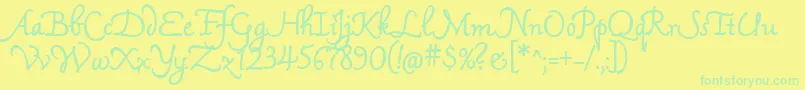 Więcej informacji o czcionce MamaScript Czcionka MamaScript – zielone czcionki na żółtym tle
