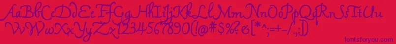 MamaScript Font – Purple Fonts on Red Background