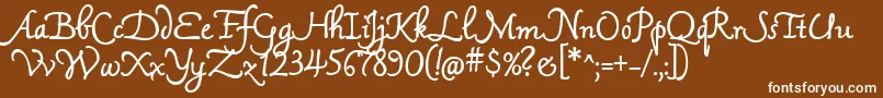 MamaScript Font – White Fonts on Brown Background