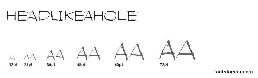 Größen der Schriftart HeadLikeAHole