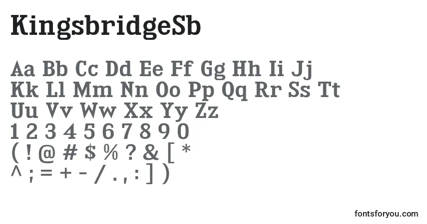 Шрифт KingsbridgeSb – алфавит, цифры, специальные символы