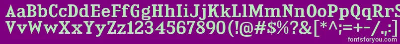 KingsbridgeSb Font – Green Fonts on Purple Background