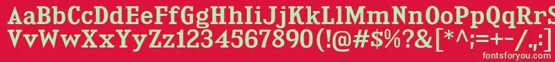 KingsbridgeSb Font – Green Fonts on Red Background