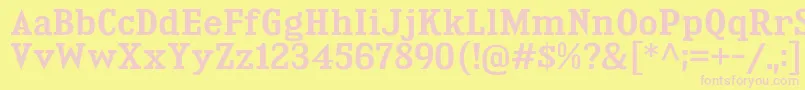 フォントKingsbridgeSb – ピンクのフォント、黄色の背景