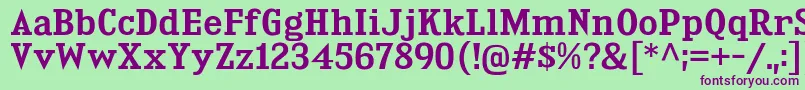 KingsbridgeSb Font – Purple Fonts on Green Background