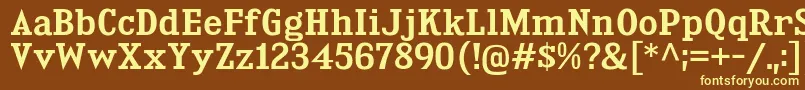 KingsbridgeSb-fontti – keltaiset fontit ruskealla taustalla