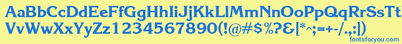 Krlb Font – Blue Fonts on Yellow Background