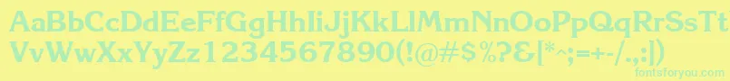 Krlb Font – Green Fonts on Yellow Background