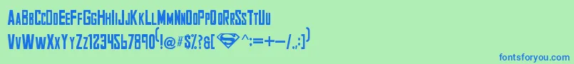 Smallville1 Font – Blue Fonts on Green Background