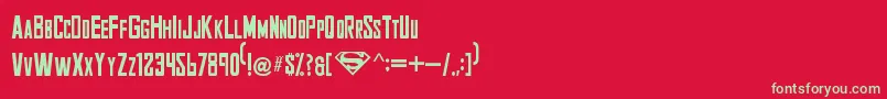 フォントSmallville1 – 赤い背景に緑の文字