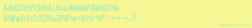 フォントSmallville1 – 黄色い背景に緑の文字