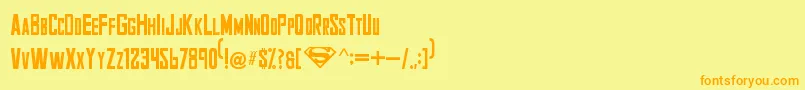 フォントSmallville1 – オレンジの文字が黄色の背景にあります。