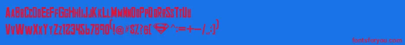 フォントSmallville1 – 赤い文字の青い背景