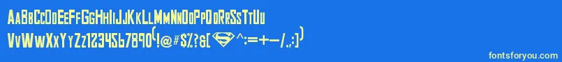 Smallville1 Font – Yellow Fonts on Blue Background