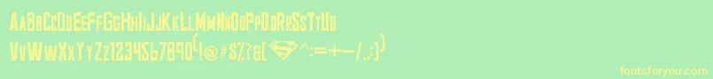 Smallville1 Font – Yellow Fonts on Green Background