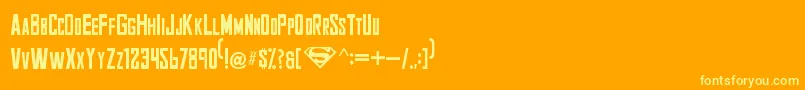 Smallville1 Font – Yellow Fonts on Orange Background