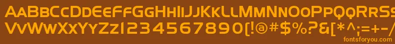 Fonte Sffourchesc – fontes laranjas em um fundo marrom