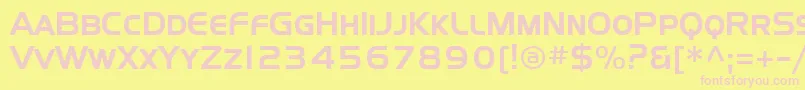 フォントSffourchesc – ピンクのフォント、黄色の背景