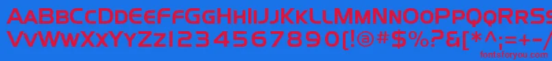 Sffourchesc Font – Red Fonts on Blue Background
