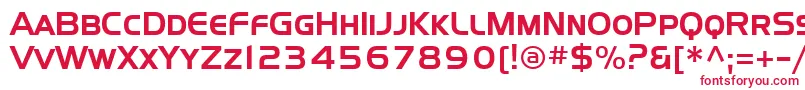 フォントSffourchesc – 白い背景に赤い文字