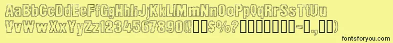 DotTrail Font – Black Fonts on Yellow Background